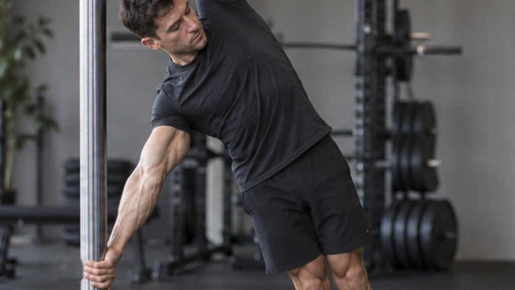 Straight-lower-arm-gripping-a-pole-for-human-flag-practice