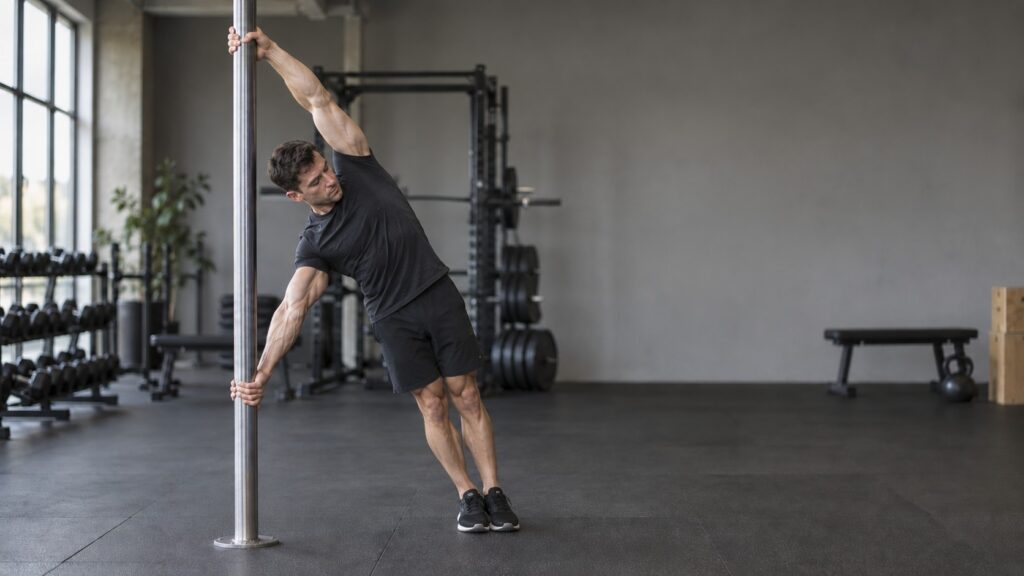 Human-Flag-lean-drill-on-a-vertical-pole