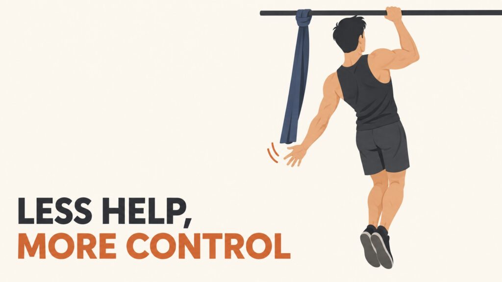 One-arm-pull-up-releasing-towel-assistance