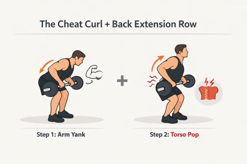 Bent-over-row-with-arm-pull-and-torso-extension