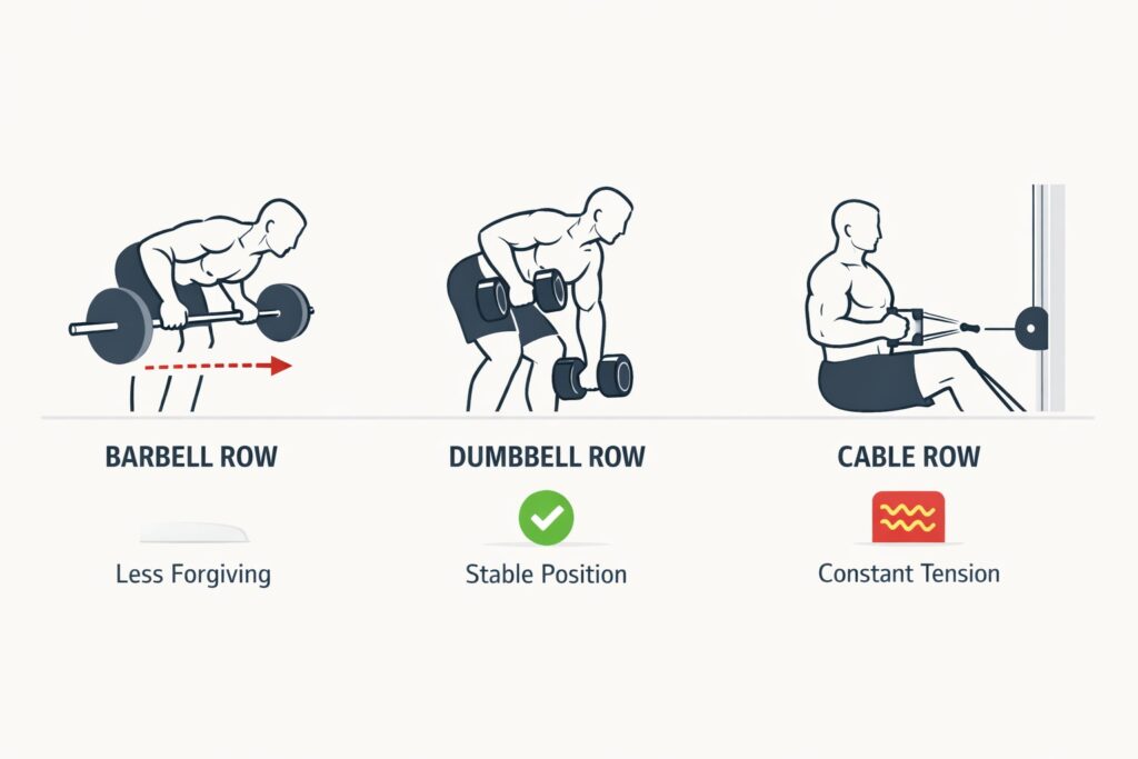 Row-exercise-implement-comparison