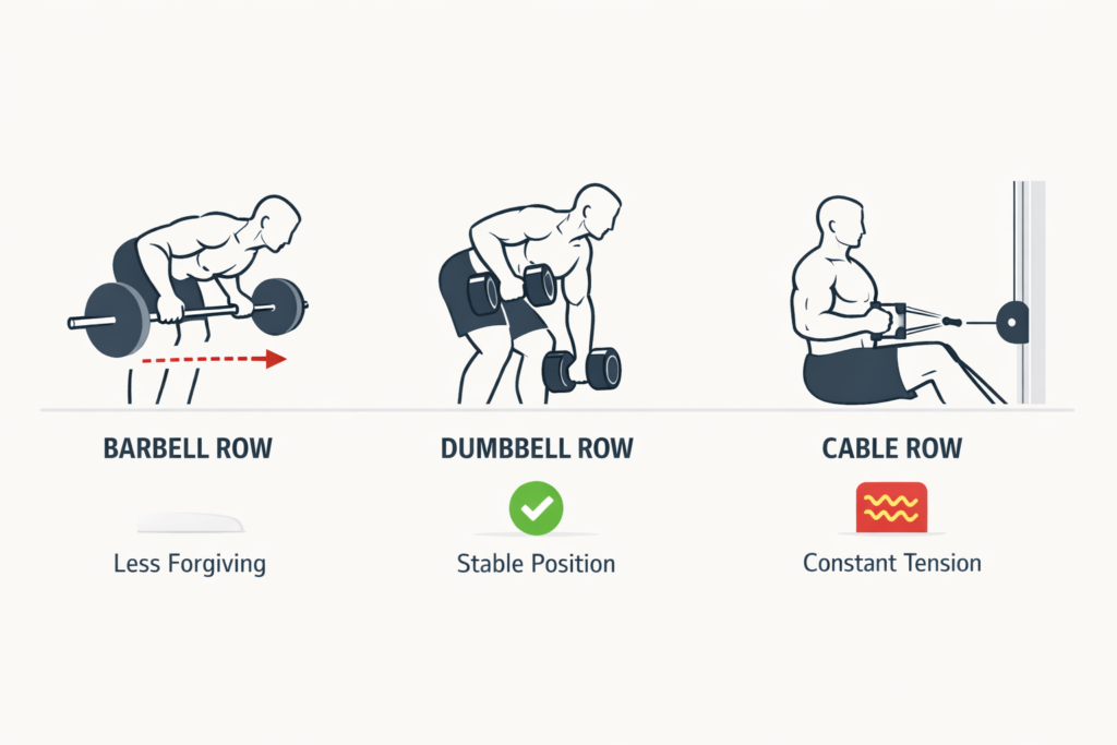 Row-exercise-implement-comparison