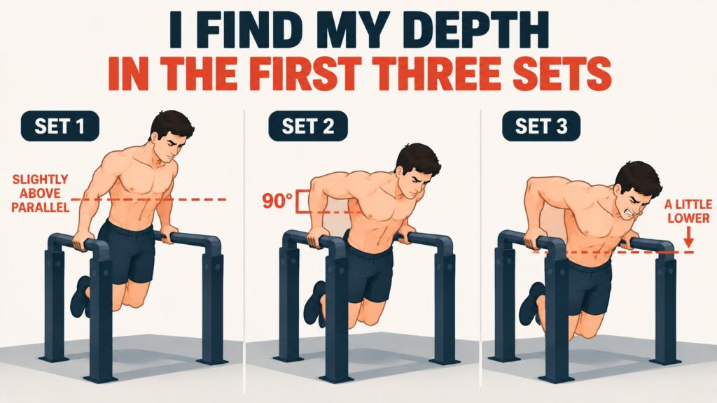Dip-depth-progression-from-shallow-to-deep-position