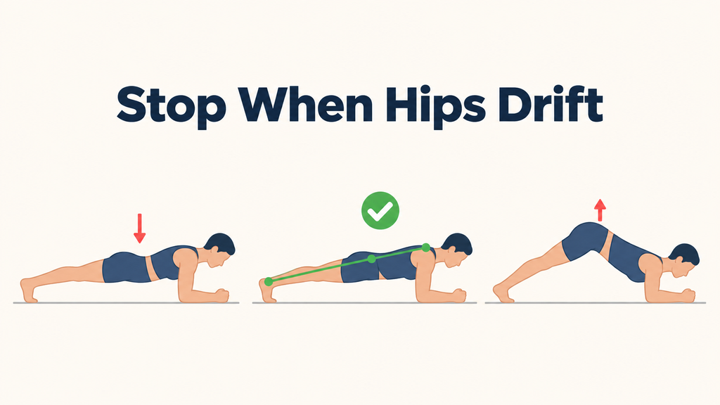 Plank-hip-drift-showing-sinking-rising-and-correct-body-line