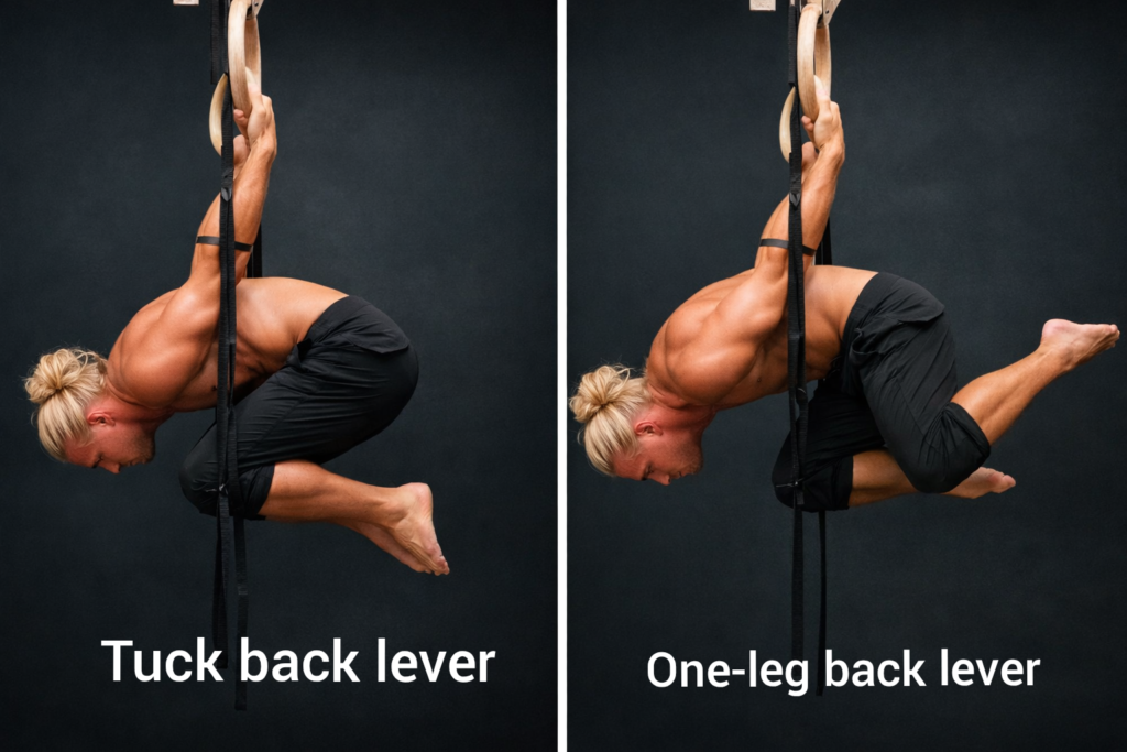 Calisthenics-back-lever-tuck-and-one-leg-progression