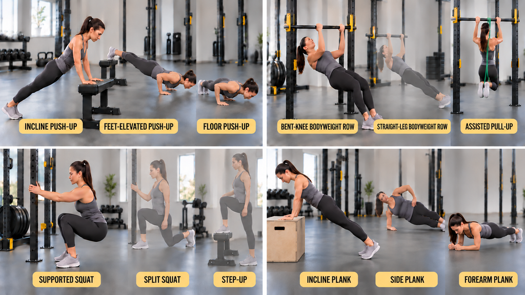 Beginner-to-intermediate-bodyweight-exercise-progressions