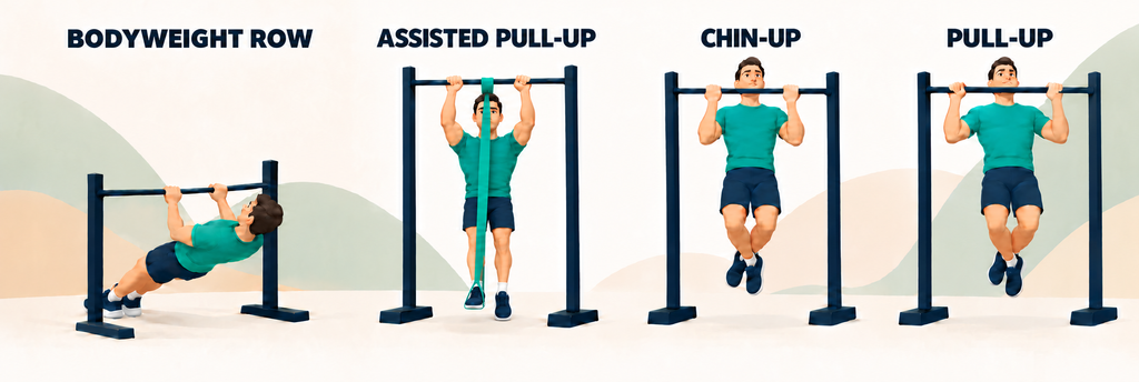 Bodyweight-row-assisted-pull-up-chin-up-pull-up