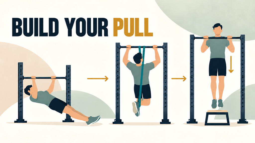 Bodyweight-row-assisted-pull-up-and-box-assisted-pull-up