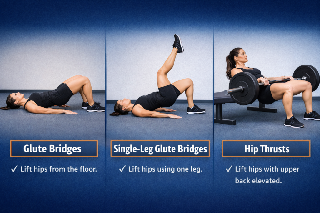 Three-glute-bridge-hip-thrust-progression