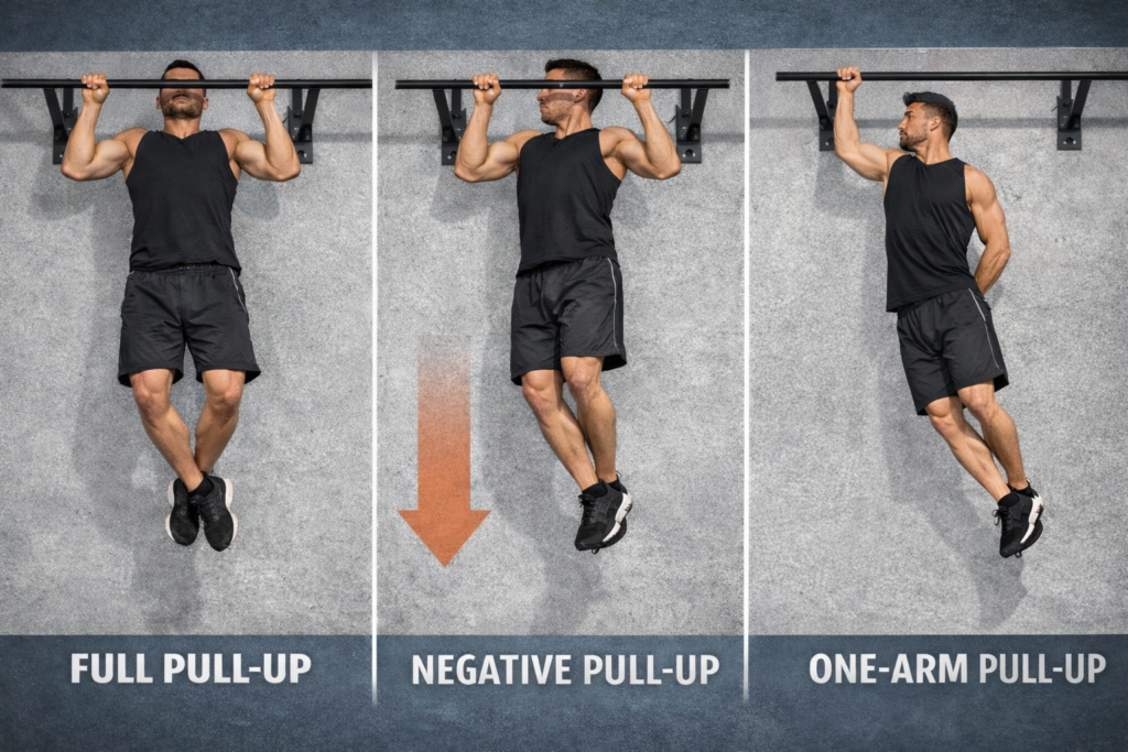 Pull-Up-Progressions-Full-Negative-One-Arm