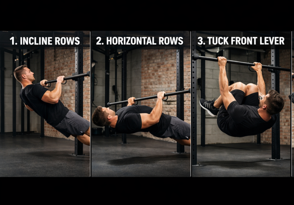 Row-progressions-from-incline-to-front-lever
