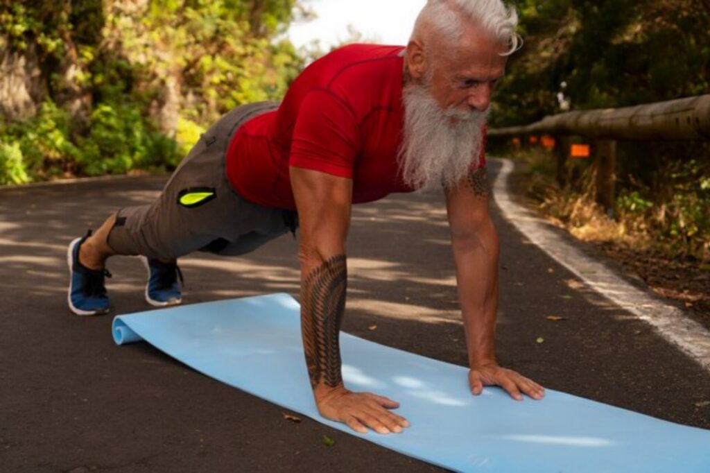 A-muscular-man-in-plank-exercise-position