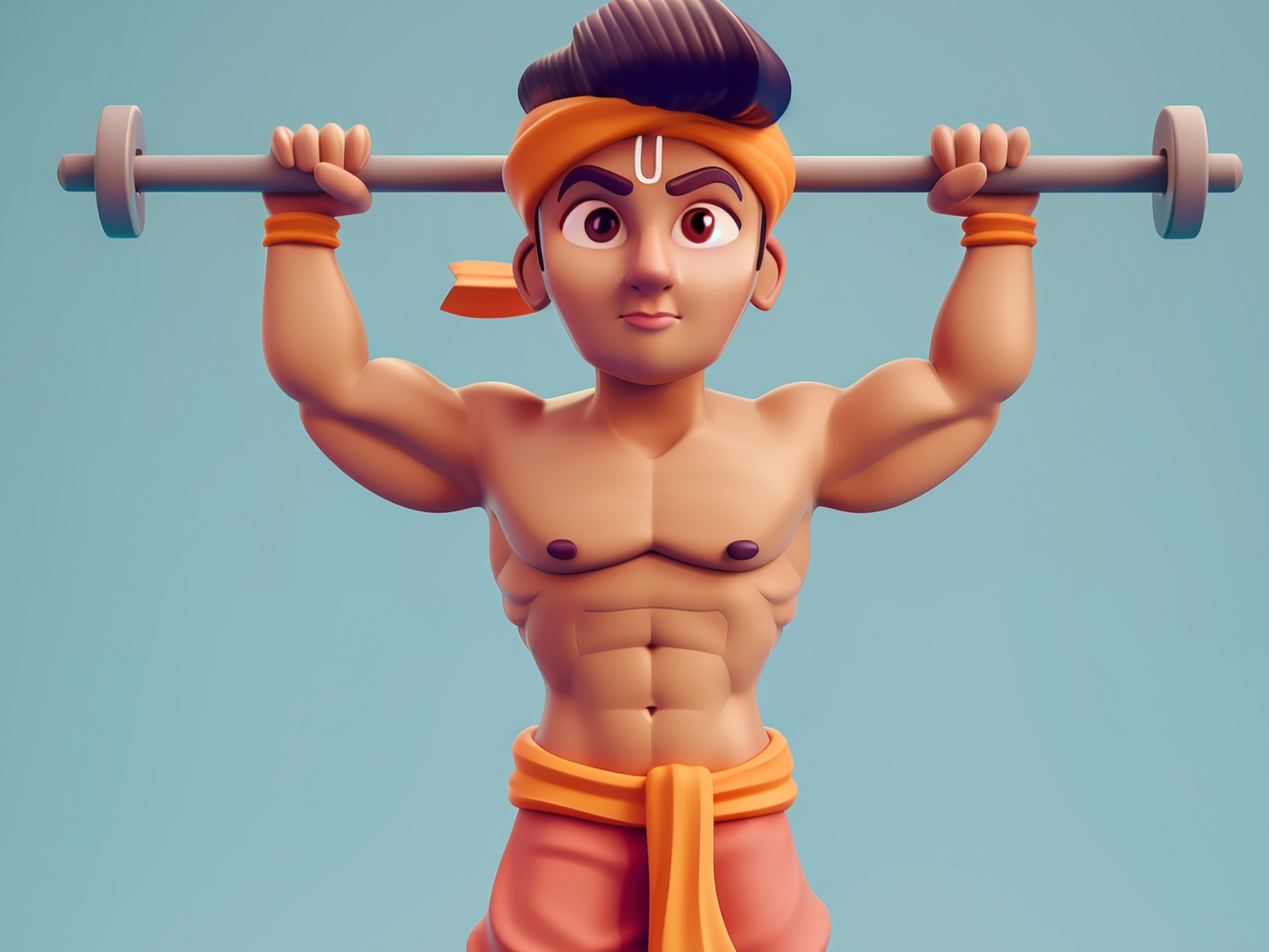 Animated-muscular-character-lifting-light-barbell