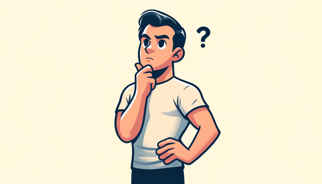 Cartoon-gym-front-squat-drawbacks-thinking-man