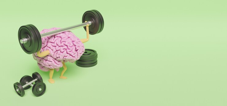 Nervous-system-concept-brain-lifting-weights