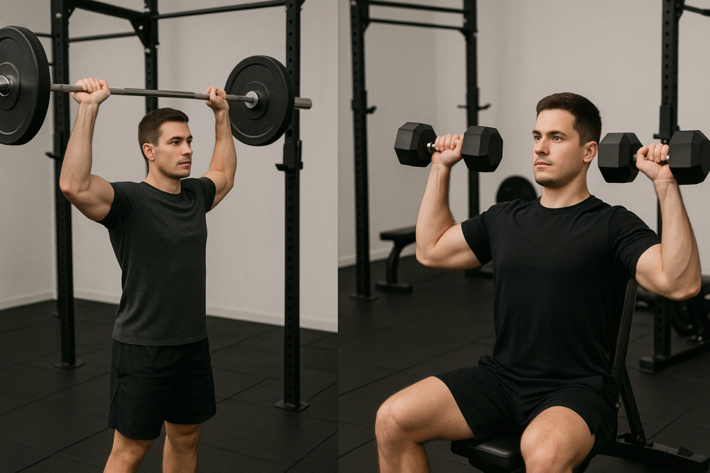 Two-Jacked-Dudes-Blasting-Shoulders-with-Dumbbells-and-Barbells