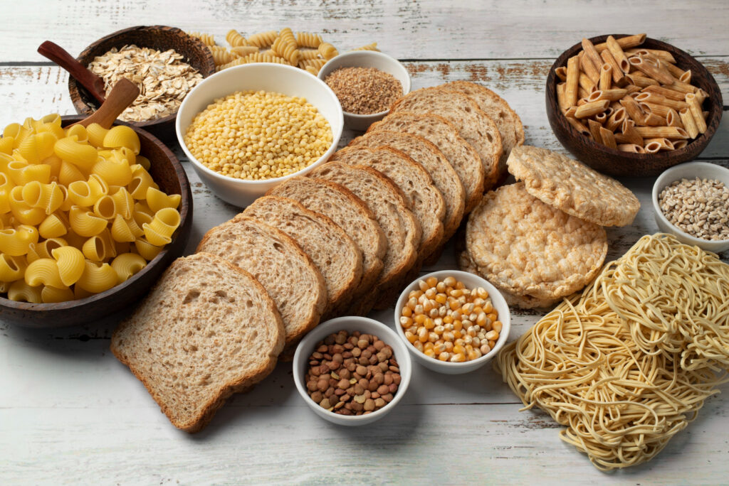 Whole-Grain-And-Refined-Carbohydrate-Foods-On-Table