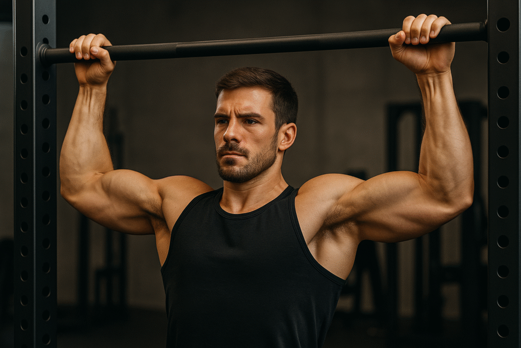 Man-doing-pre-workout-with-stick 