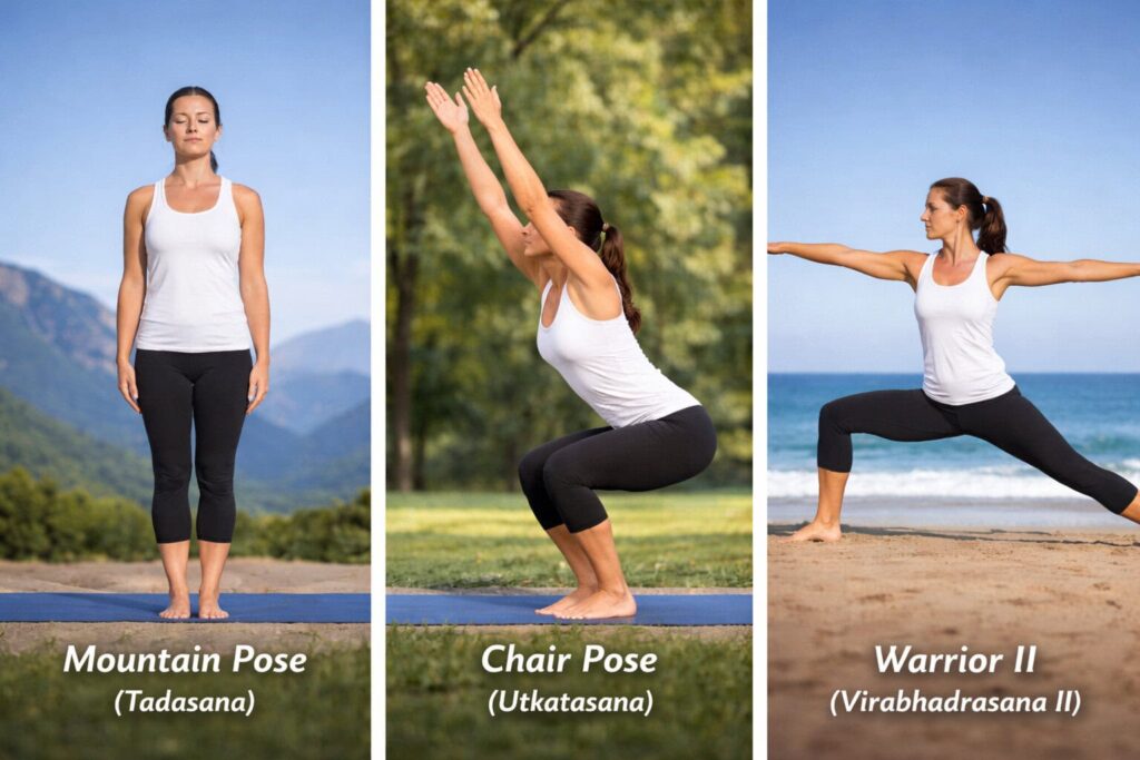 Collection-of-standing-yoga-poses