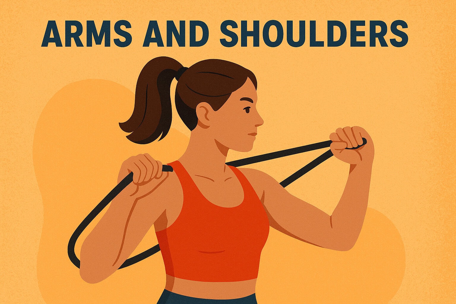 Woman-training-arms-with-resistance-band