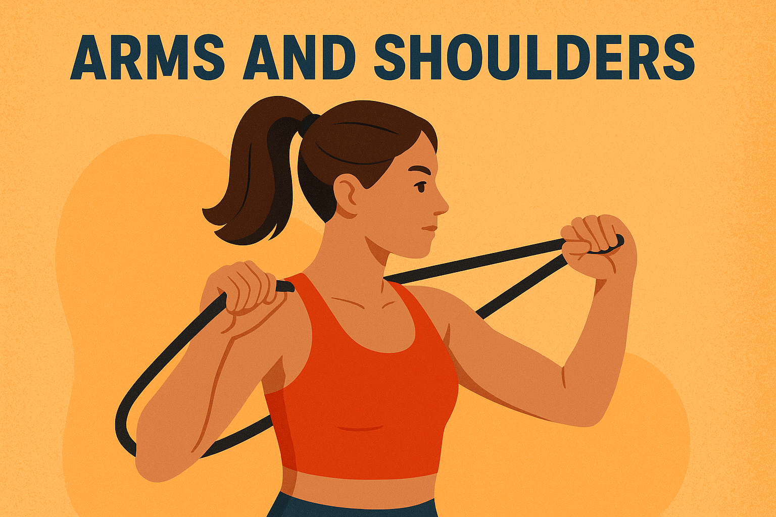 Woman-training-arms-with-resistance-band