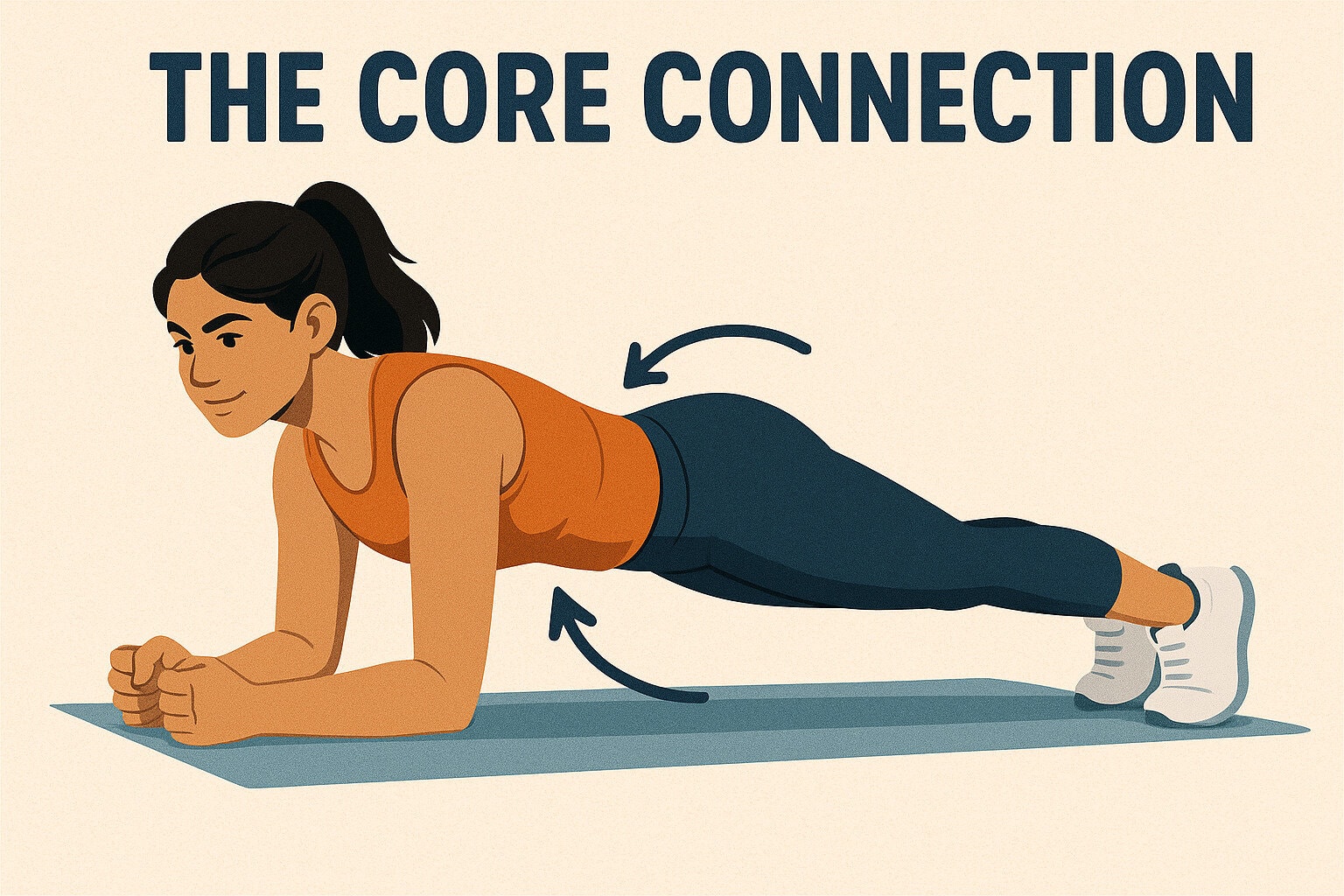 Woman-holding-plank-core-engagement