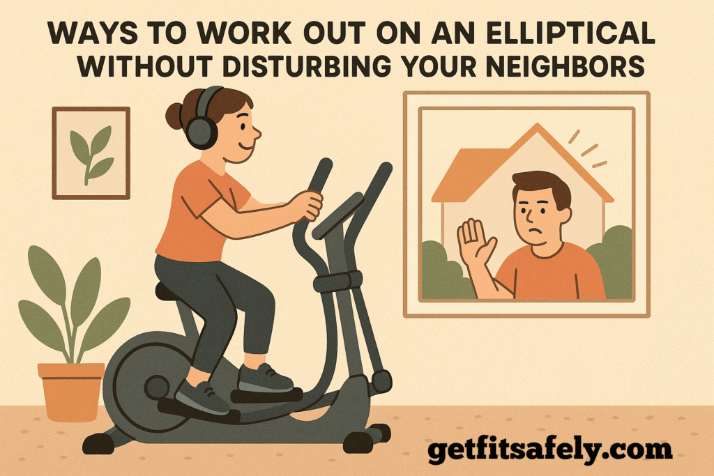 Person-exercising-on-elliptical-without-disturbing-neighbors