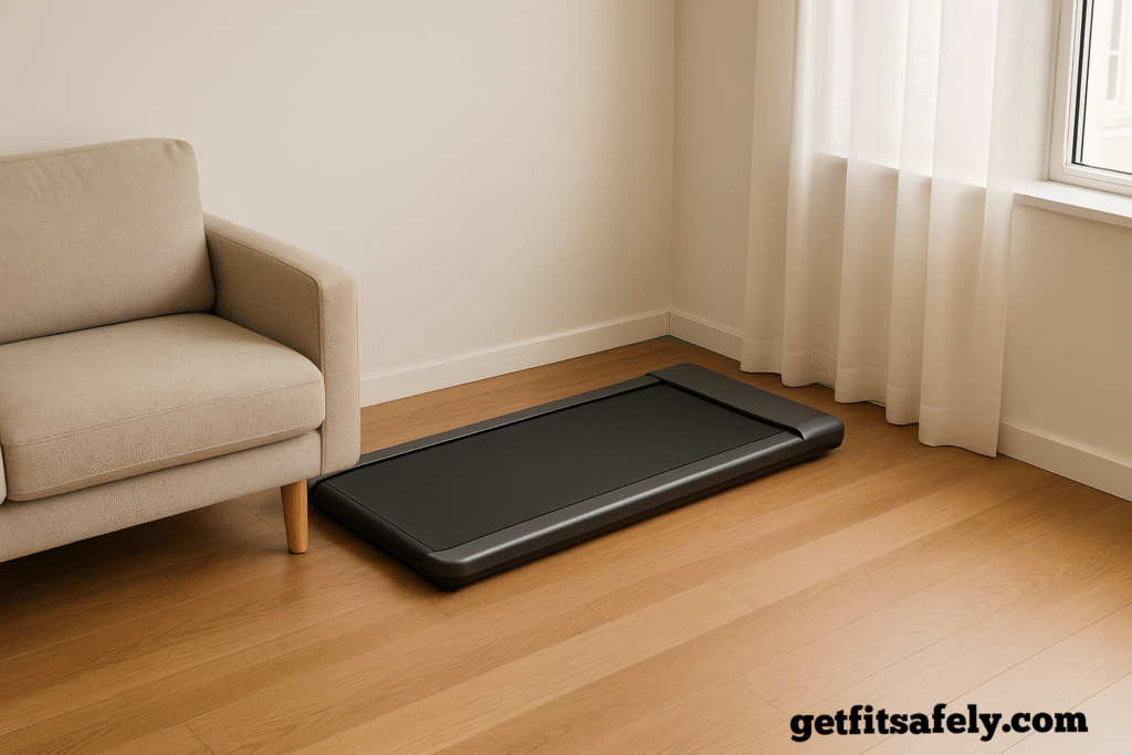 Slim-walking-pad-in-minimalist-living-room-corner-with-beige-sofa