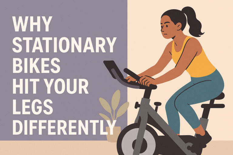 Woman-riding-stationary-bike-flat-illustration