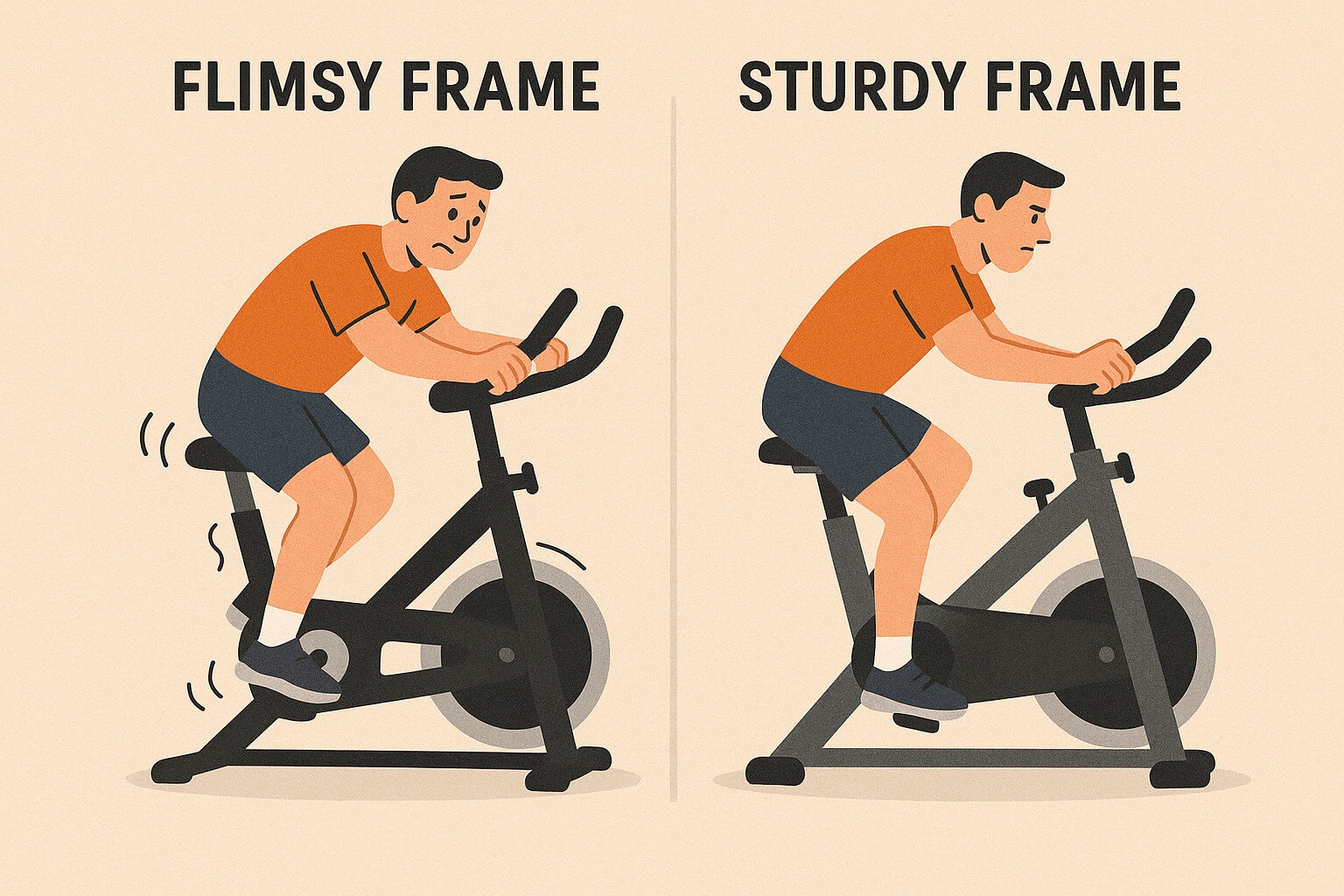 Stable-vs-wobbly-stationary-bike-frame
