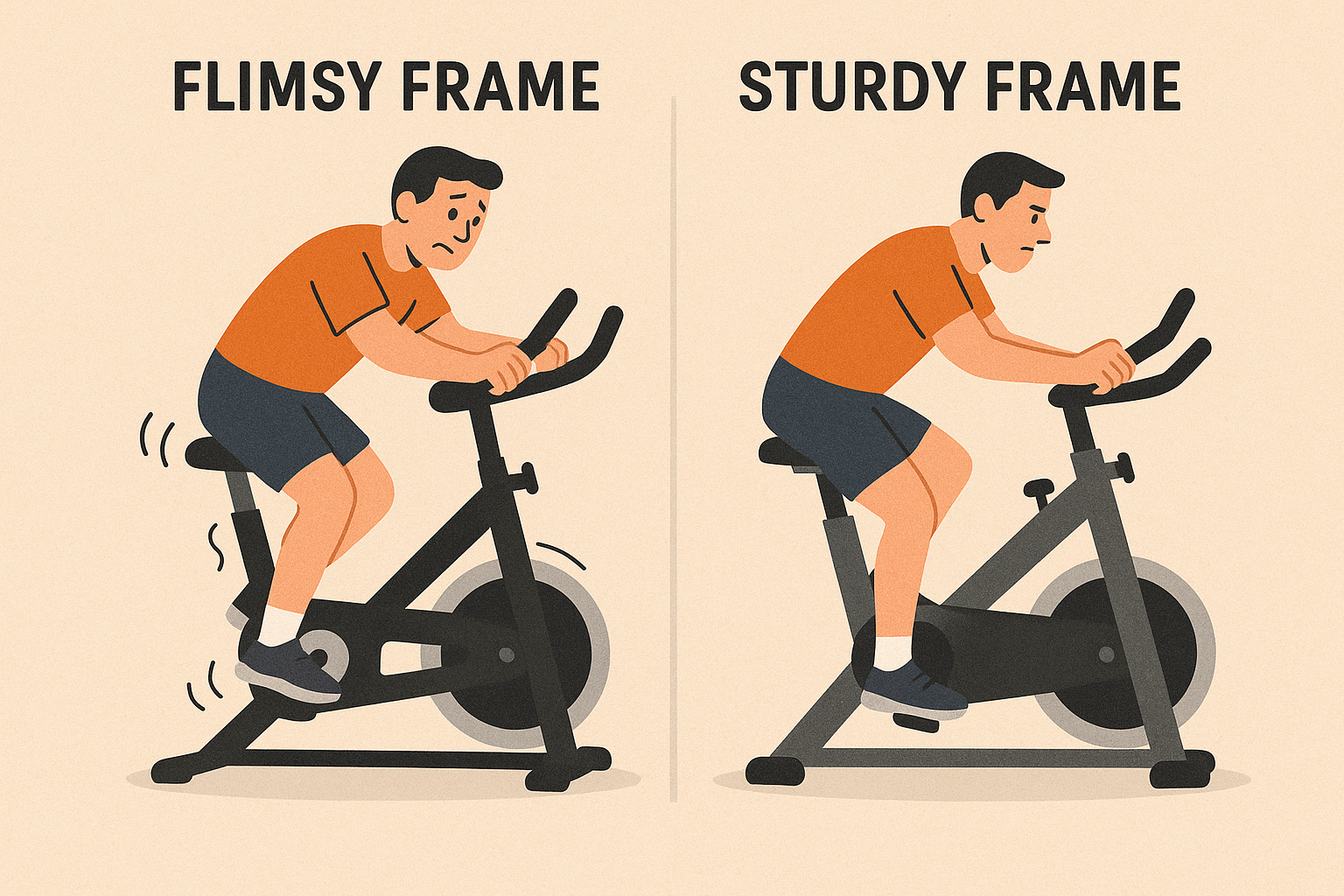 Stable-vs-wobbly-stationary-bike-frame