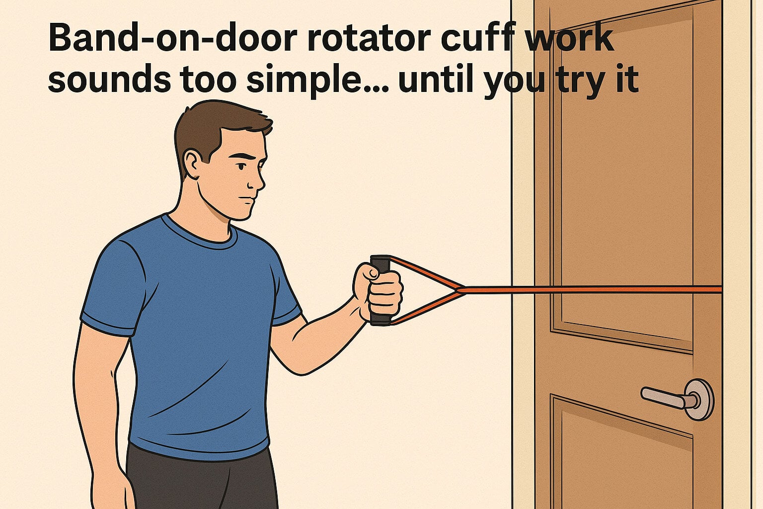 Man-doing-rotator-cuff-exercise-with-band-attached-to-door-handle