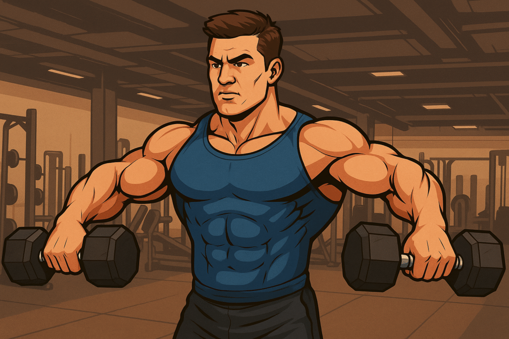 Cartoon-man-doing-heavy-lateral-raises