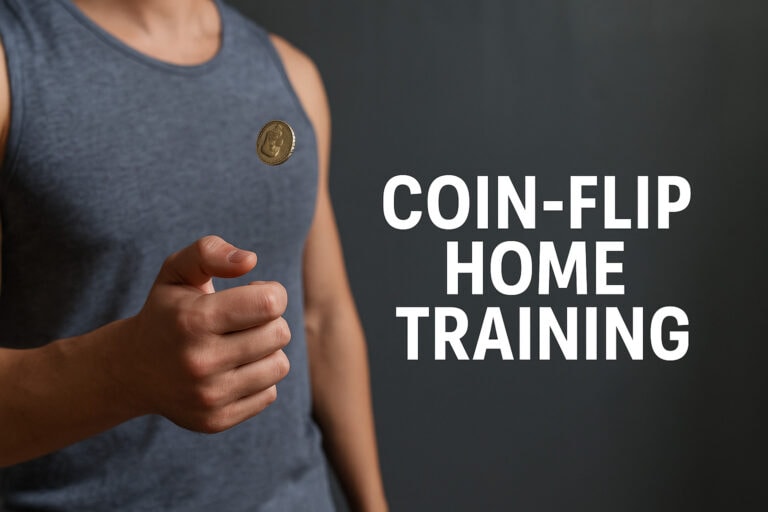 Athlete-flipping-coin-home-workout-periodization
