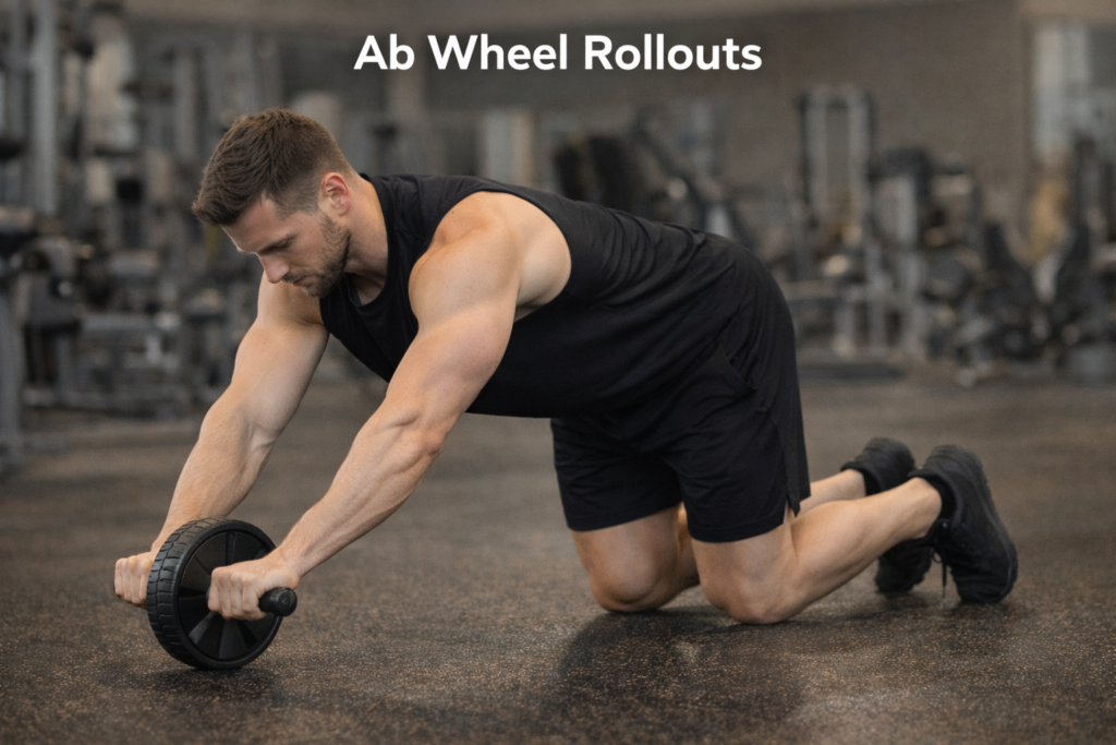 Ab-wheel-rollouts-core-exercise-on-gym-floor