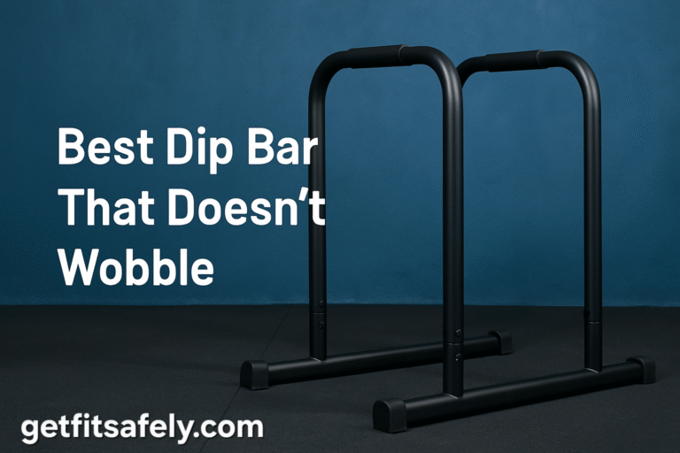 Sturdy-dip-bar-on-gym-floor-with-blue-wall-background-showing-stable-construction