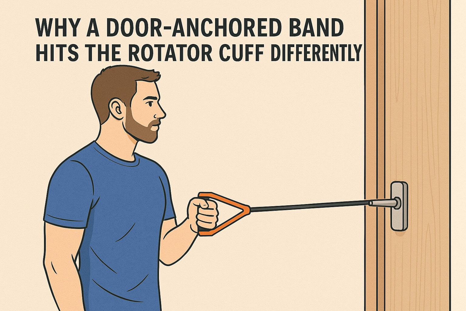 Man-performing-rotator-cuff-exercise-with-band-anchored-to-door
