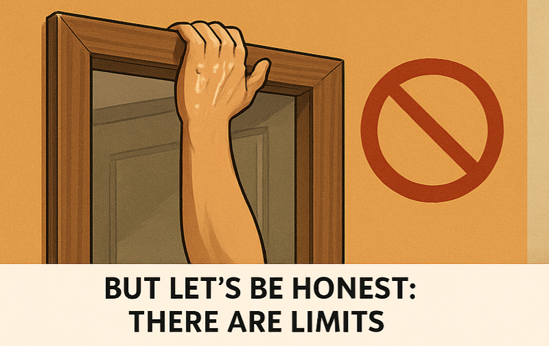 Cartoon-man-struggling-to-hang-from-doorframe-showing-grip-limits
