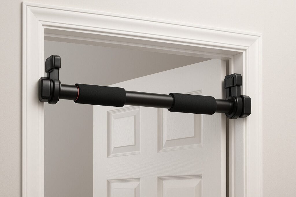 Adjustable-doorway-pull-up-bar-with-foam-grips-and-safety-locks