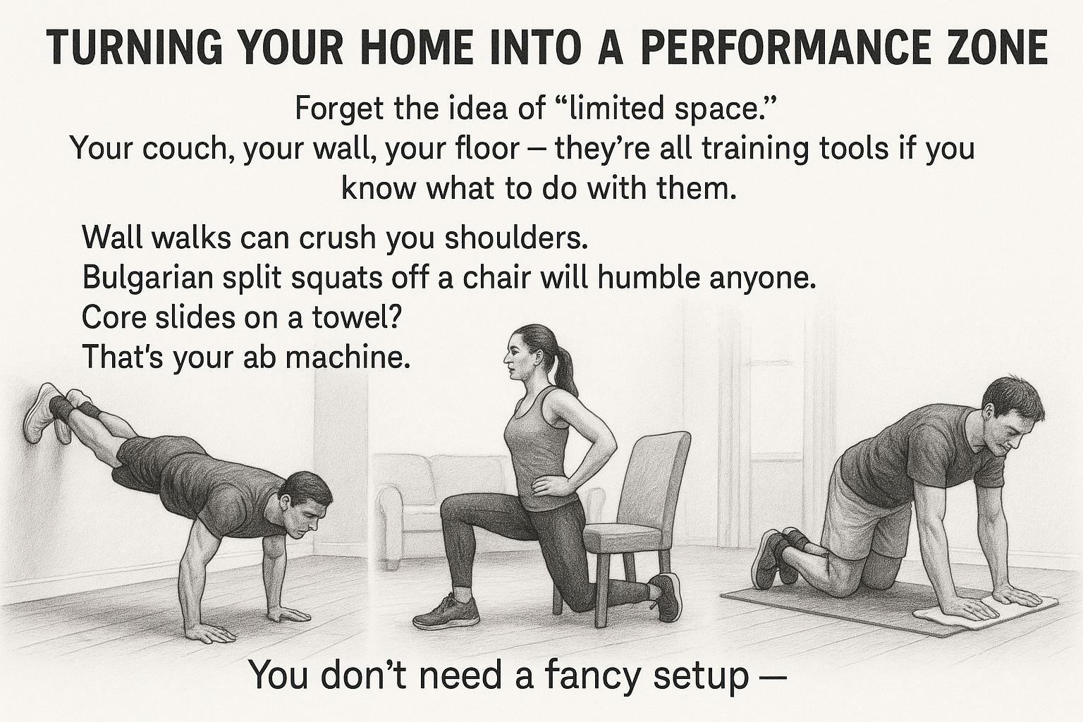 Realistic-pencil-illustration-showing-difference-between-gym-and-home-training