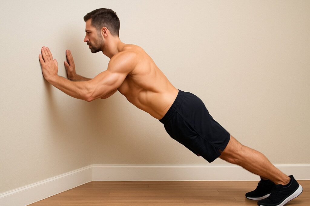 Man-doing-incline-lean-push-up