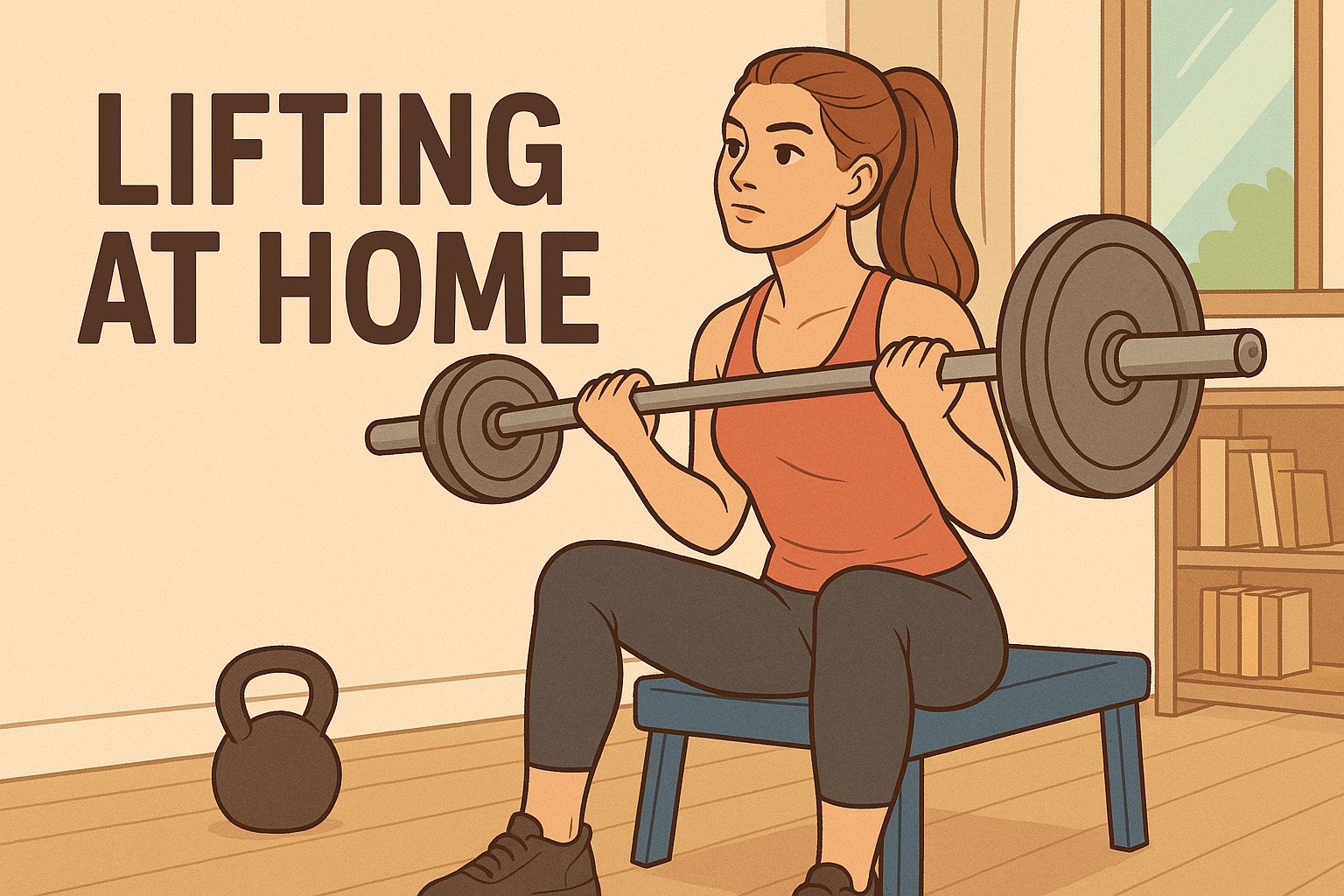 Woman-lifting-barbell-at-home