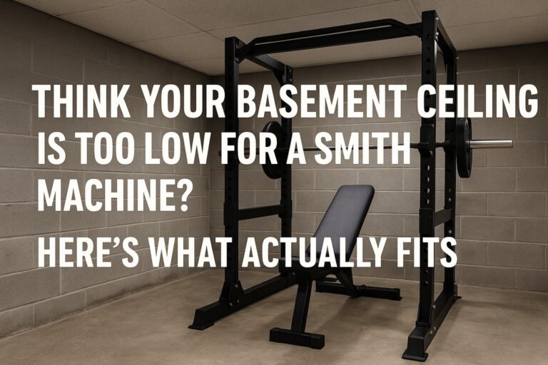 Smith machine in low basement gym setup