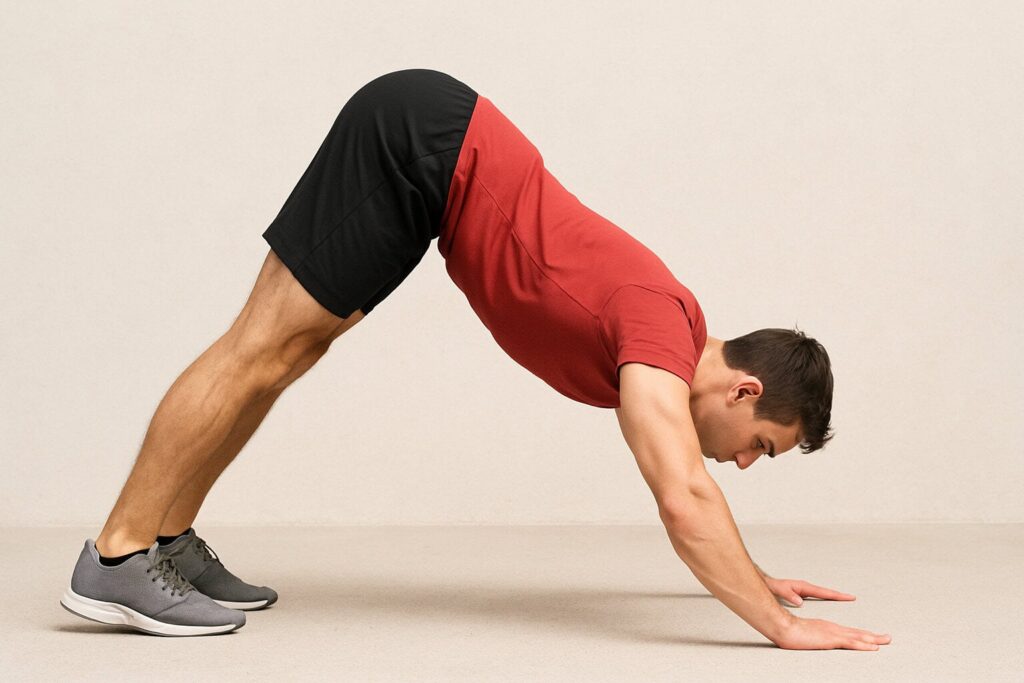 Person-performing-pike-push-up-with-natural-lower-back-arch