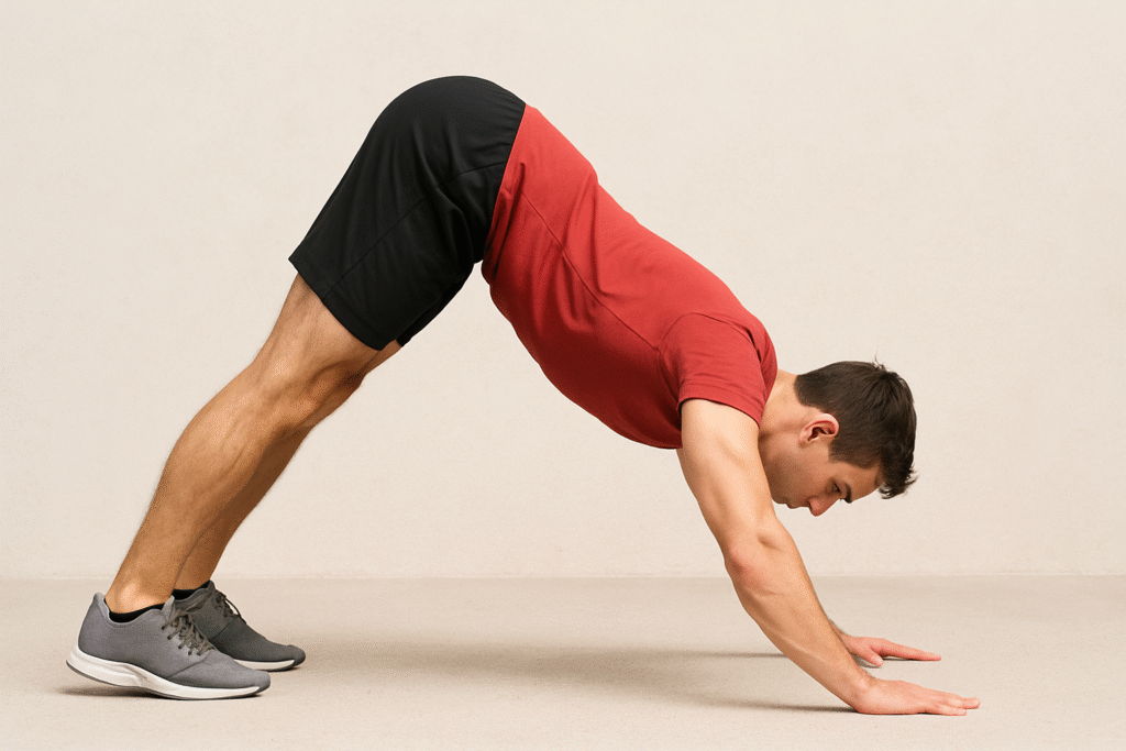 Person-performing-pike-push-up-with-natural-lower-back-arch