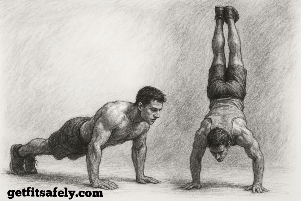 Push-ups-and-handstand-hold-drawing