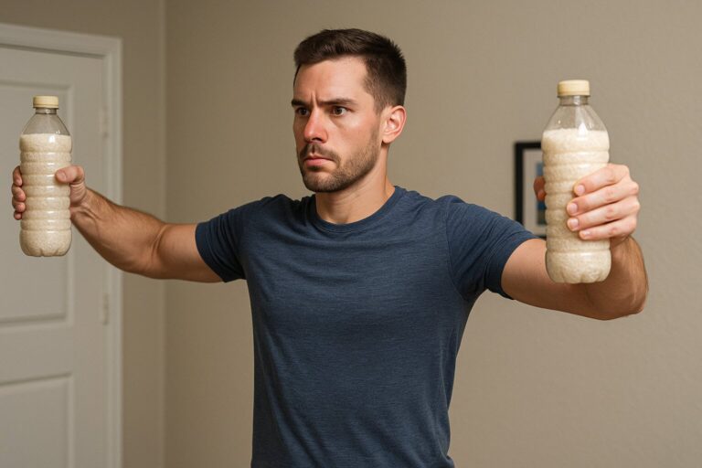 Man-doing-lateral-raises-with-rice-bottles