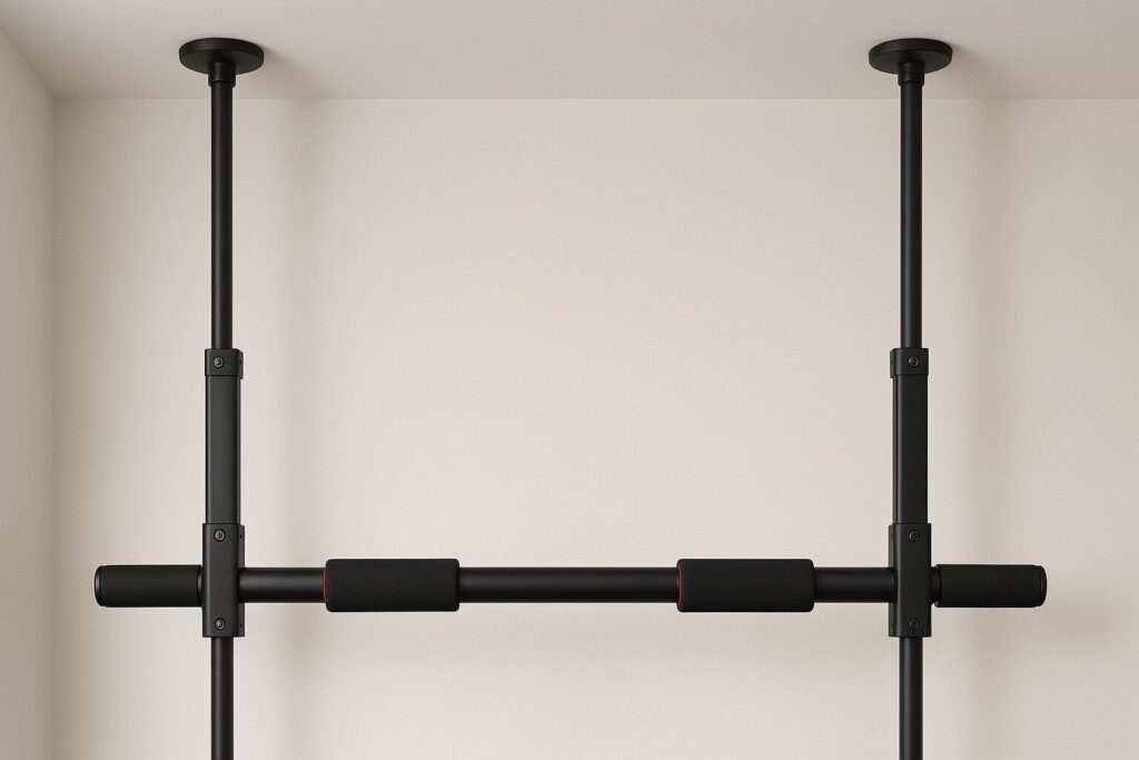 Vertical-tension-pull-up-bar-between-floor-and-ceiling