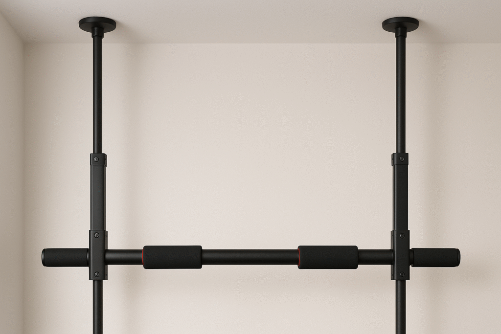 Vertical-tension-pull-up-bar-between-floor-and-ceiling