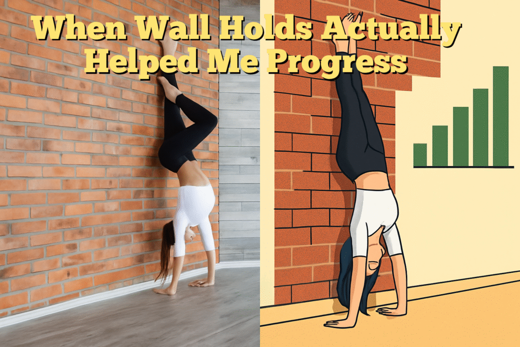 Woman-doing-wall-handstand-with-cartoon-progress-graph
